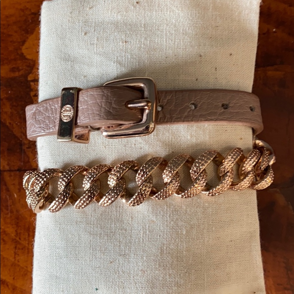 MARC BY MARC JACOBS LEATHER BRACELET- ROSE GOLD